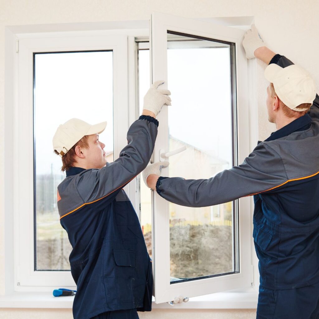 two men replacing a residential window
